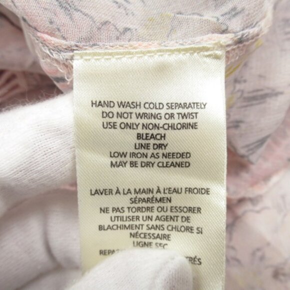 By Anthropologie Sheer Curtain Top Pink Floral Large - Picture 11 of 14